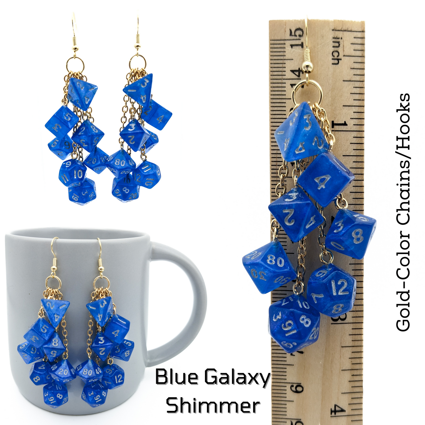 MINI Dice Earrings with 2 Full Dice Sets - D20 Earrings - DND Polyhedral Dice Jewelry