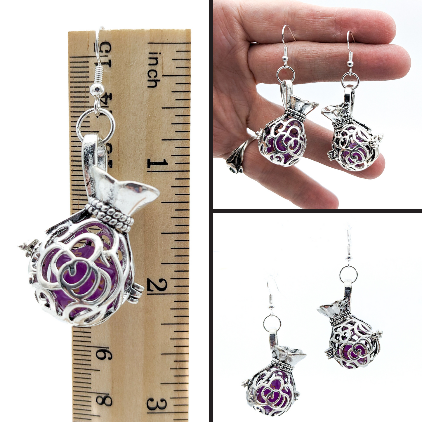 D20 Dice Jail Earrings OR Bag of Holding Earrings - DnD Dice Earrings with Dice Cage