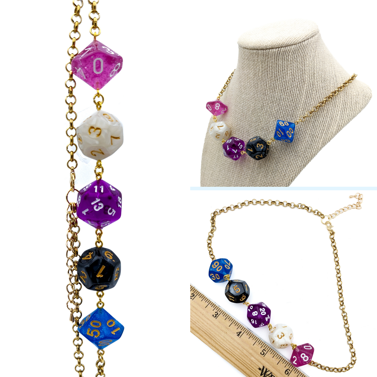 Genderfluid Pride Dice Necklace