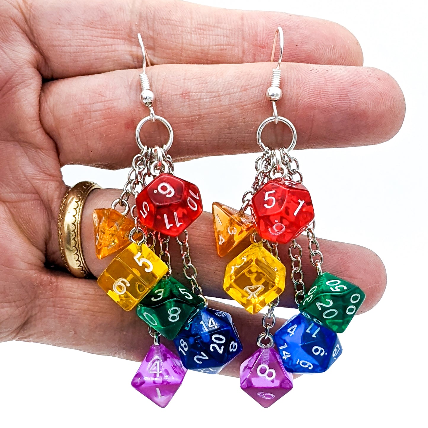 Rainbow Mini Dice Earrings - Gay Pride Dice