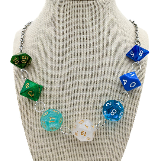 Gay Pride Dice Necklace - Gay Men's Vincian Pride Flag - MLM