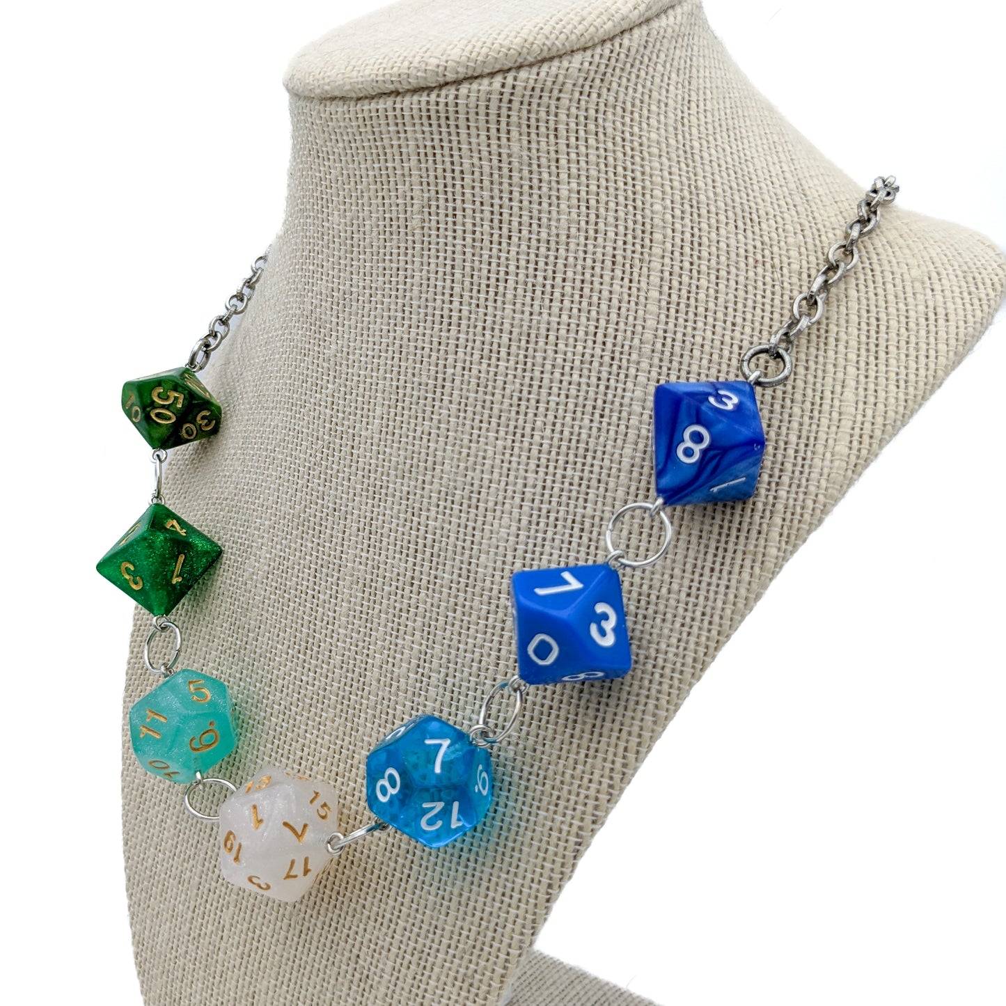 Gay Pride Dice Necklace - Gay Men's Vincian Pride Flag - MLM