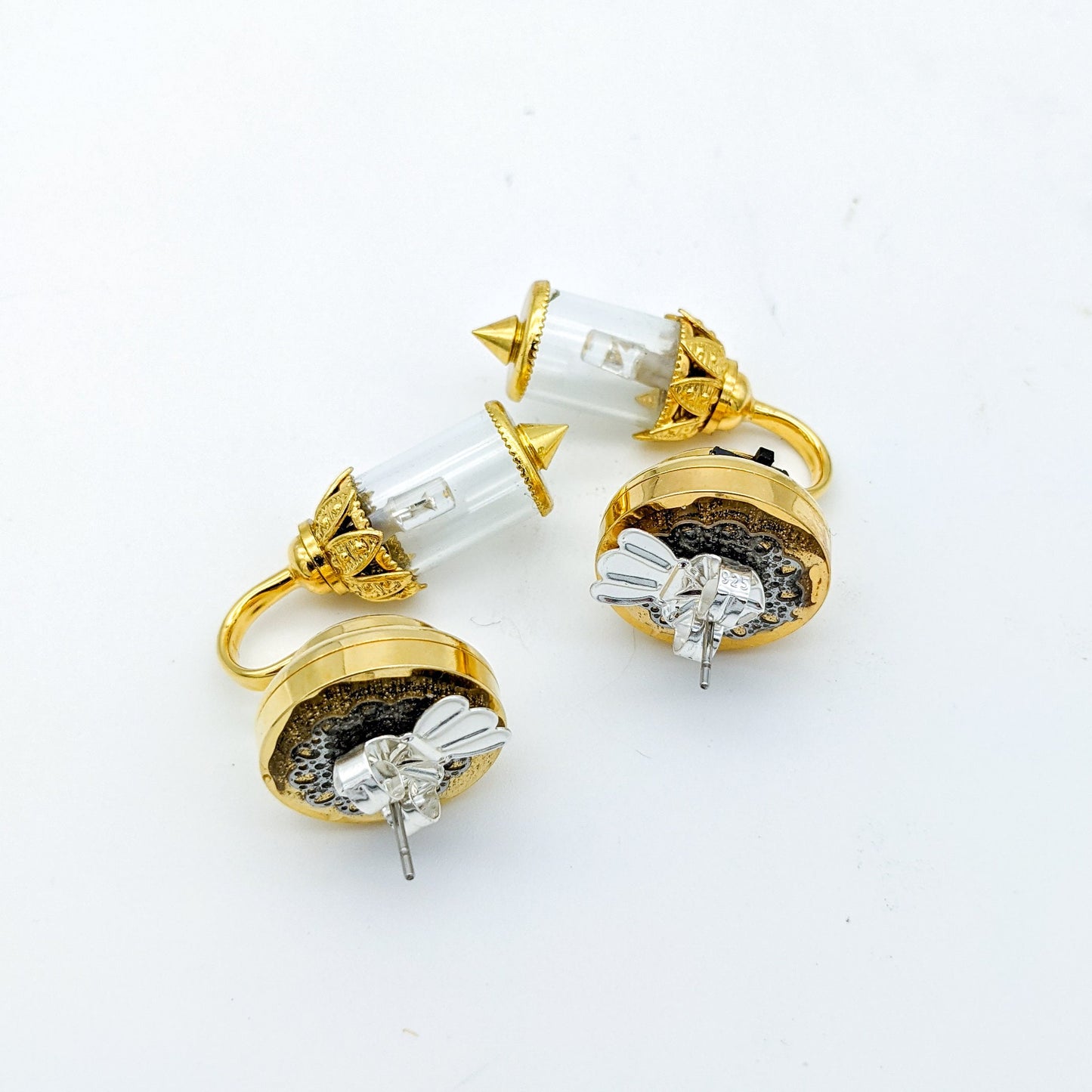 Functional Light Up Mini Wall Light Stud Earrings