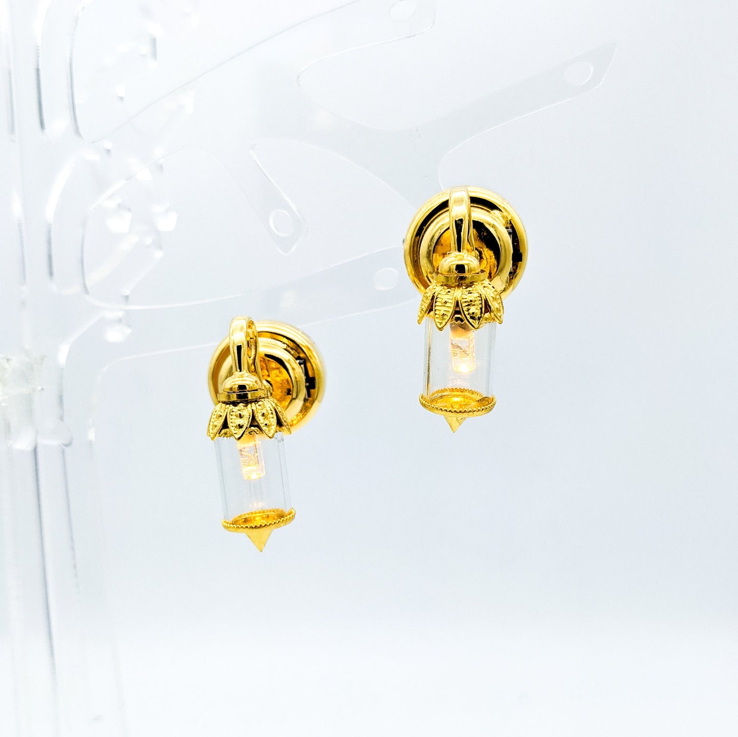 Functional Light Up Mini Wall Light Stud Earrings