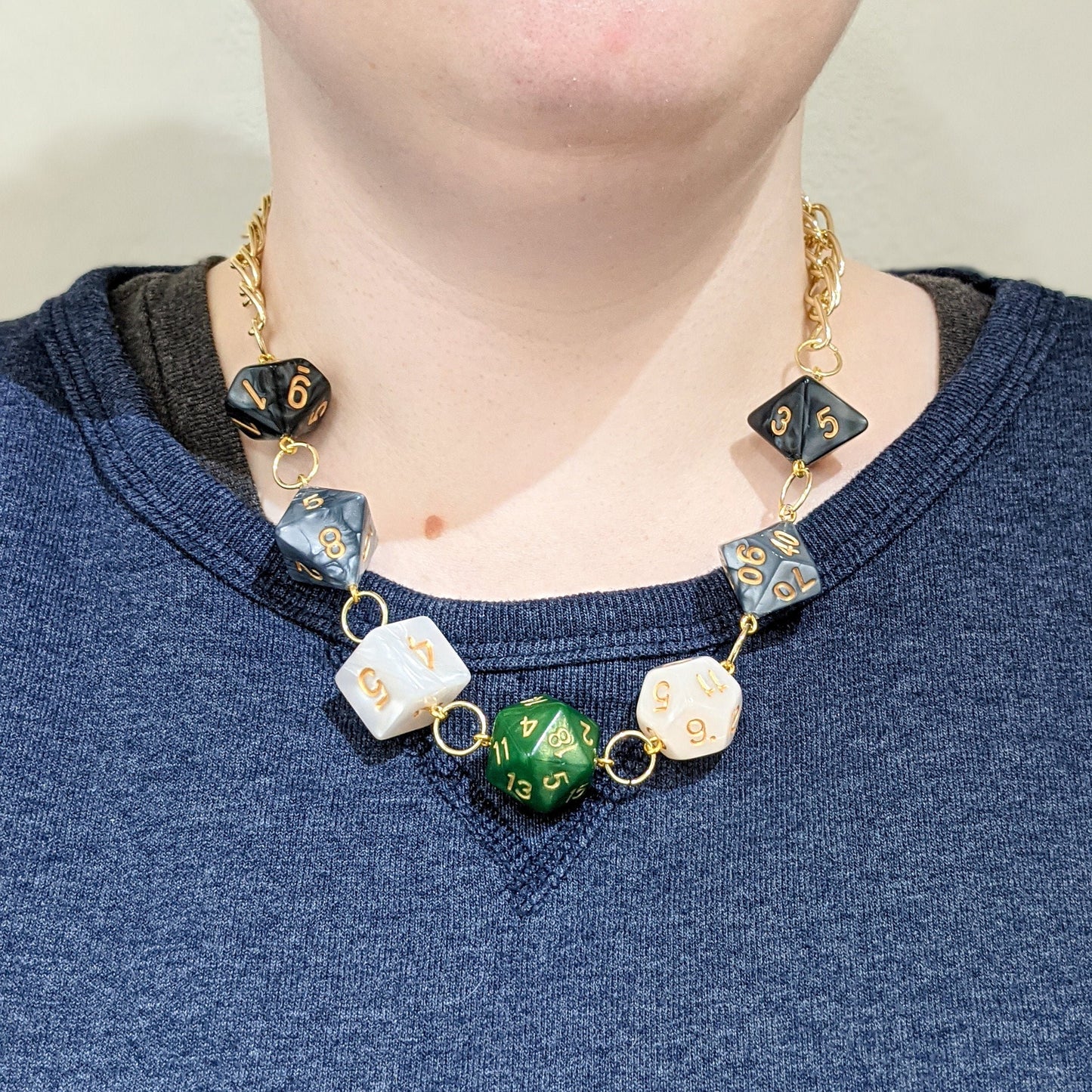 Agender Pride Dice Necklace - DND or Pathfinder Dice in Pride Flag Colors