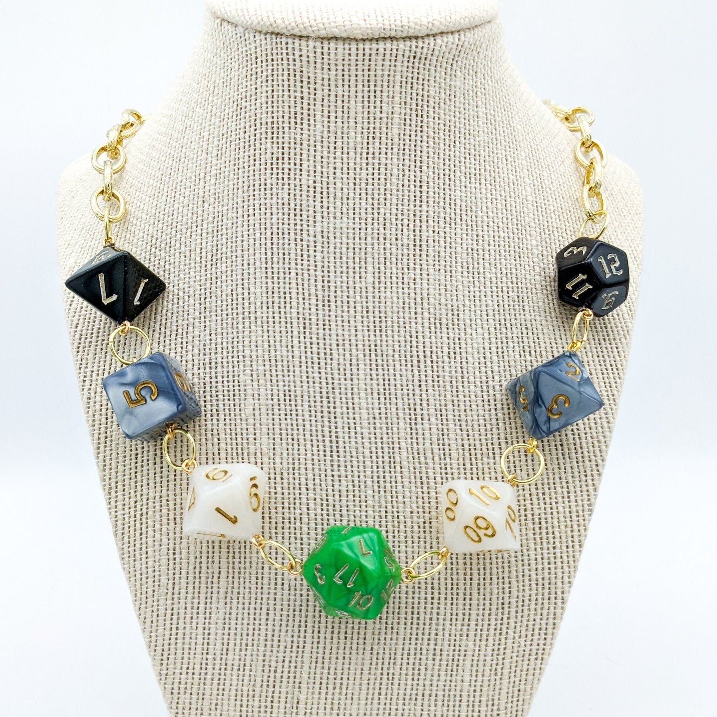 Agender Pride Dice Necklace - DND or Pathfinder Dice in Pride Flag Colors