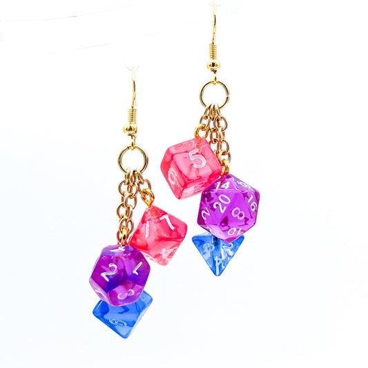 Mini Bi Pride Dice Earrings - Bisexual Pride