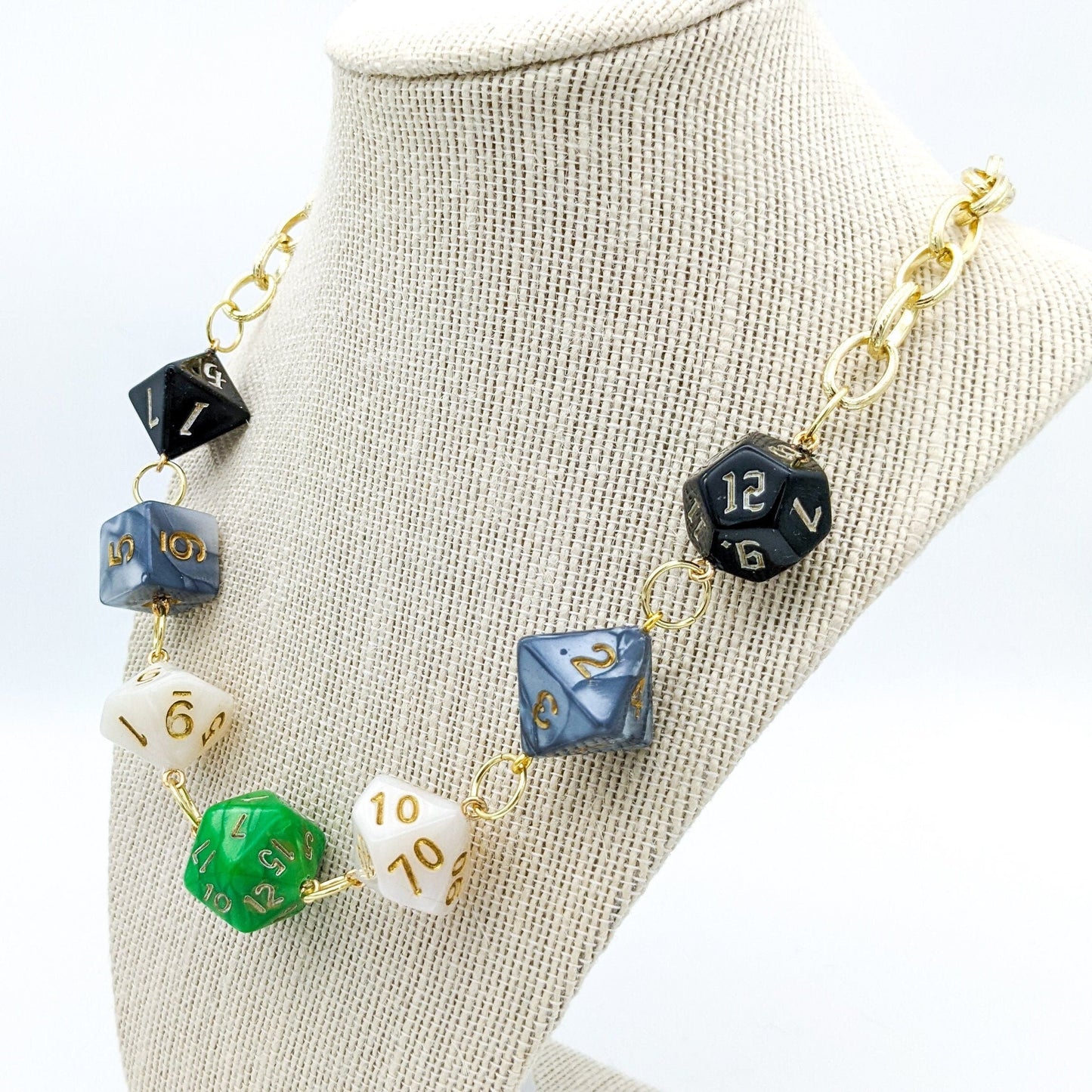 Agender Pride Dice Necklace - DND or Pathfinder Dice in Pride Flag Colors