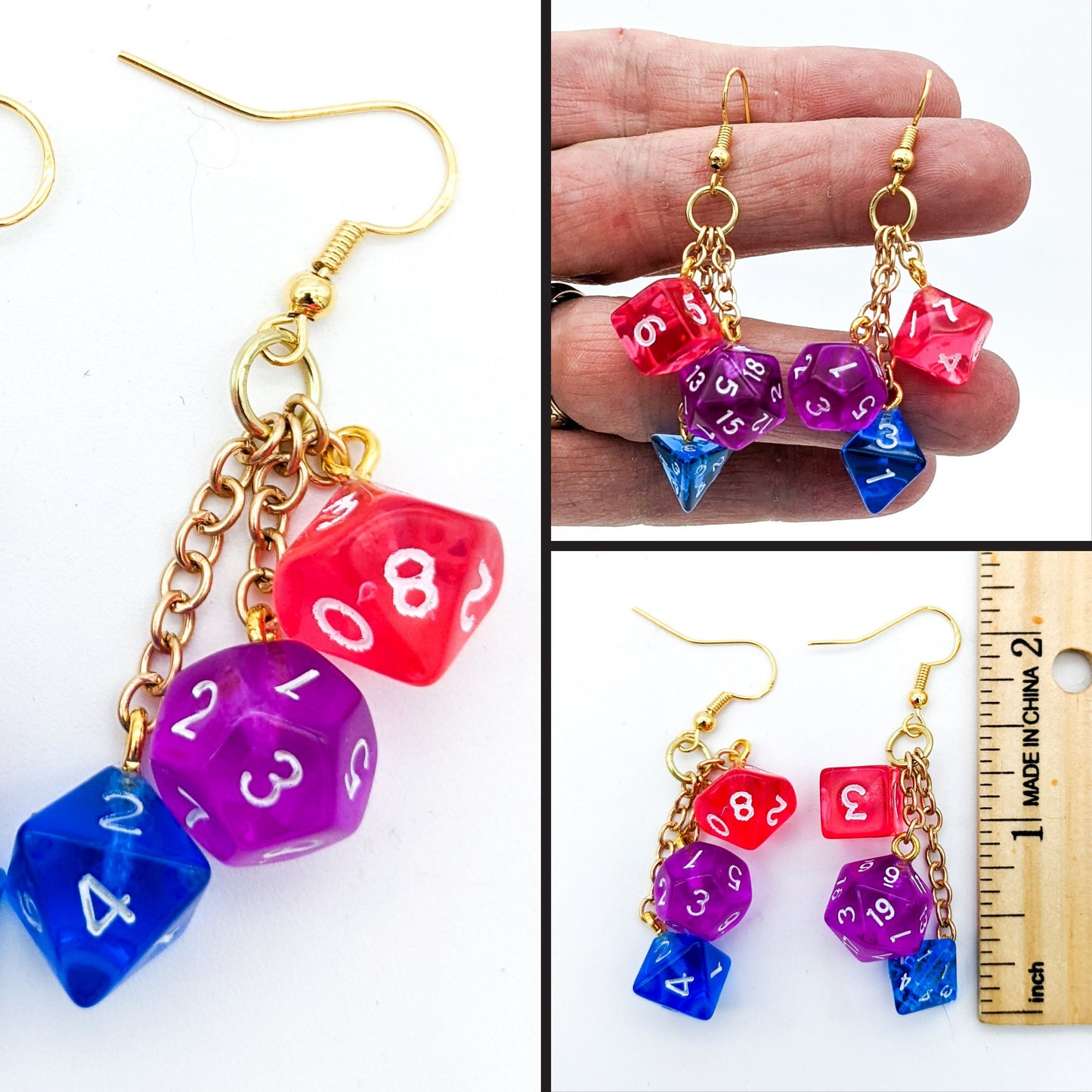 Mini Bi Pride Dice Earrings - Bisexual Pride