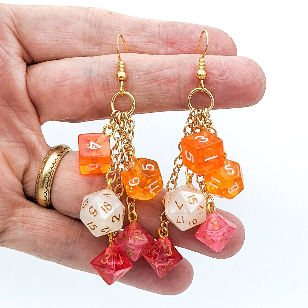 Mini Lesbian Pride Dice Earrings