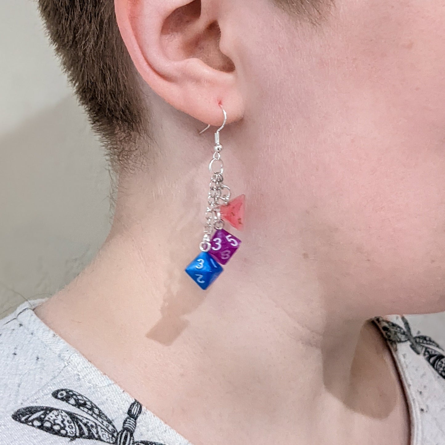 Mini Bi Pride Dice Earrings - Bisexual Pride