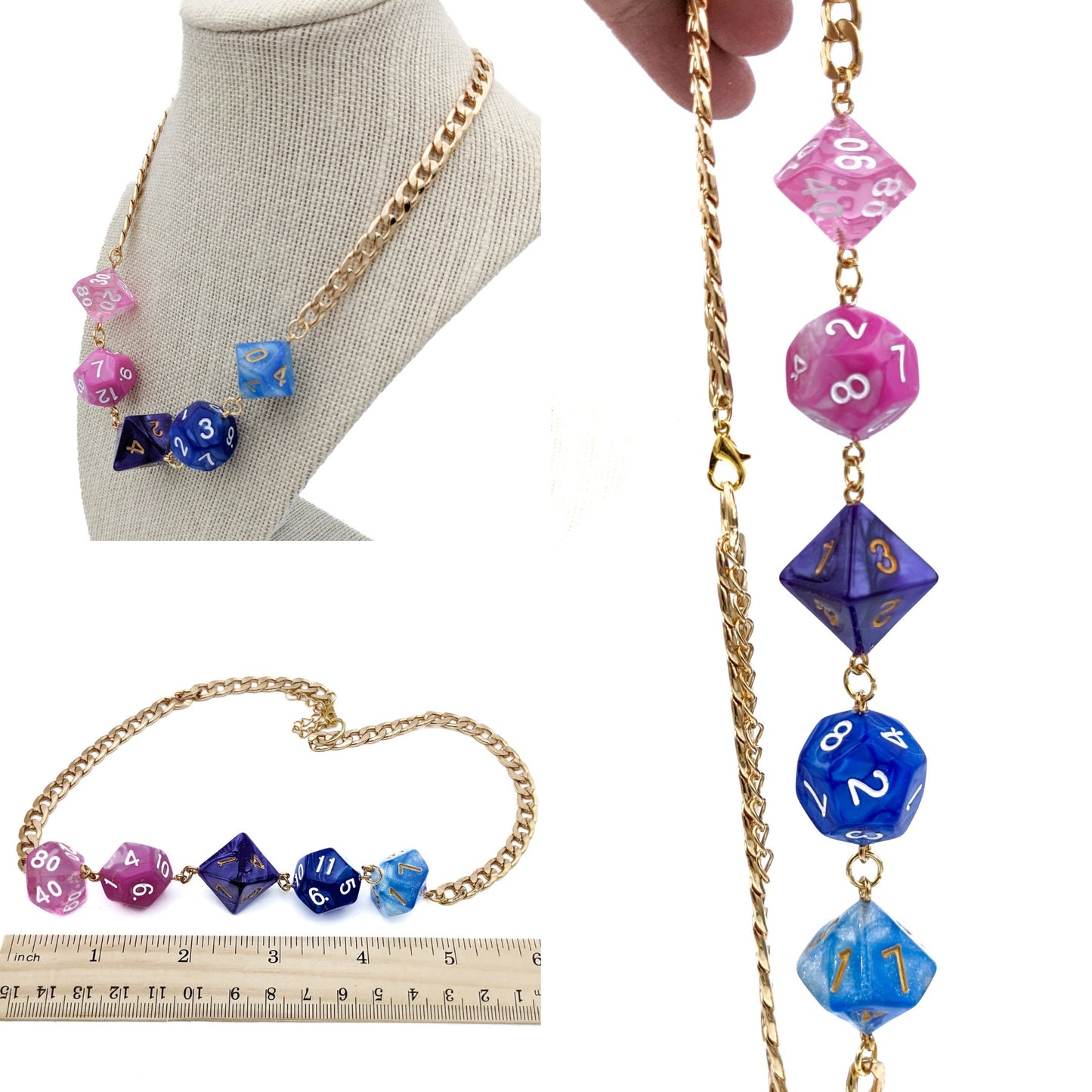 Omnisexual Pride Dice Necklace - D&D or Pathfinder RPG - Omni Pride Flag