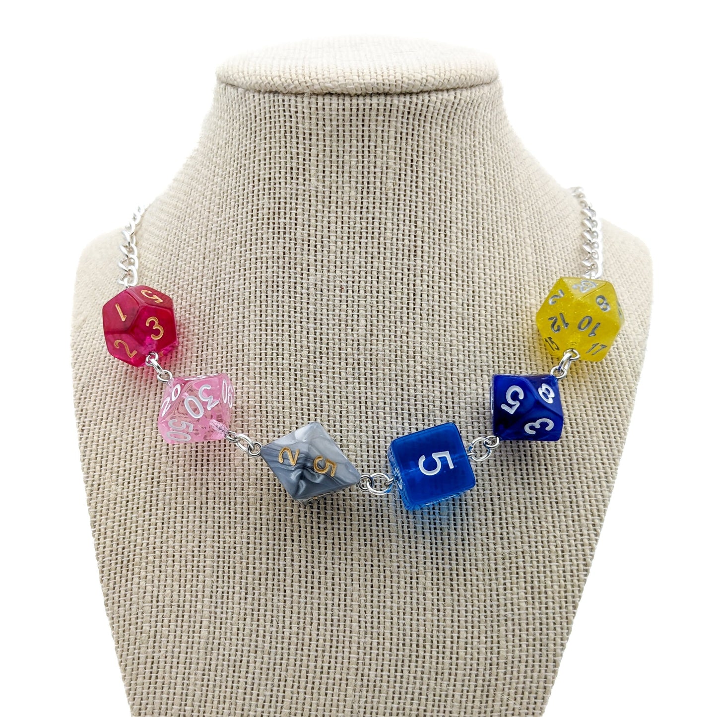 Genderflux Pride Dice Necklace - DND or Pathfinder - Genderflux Flag
