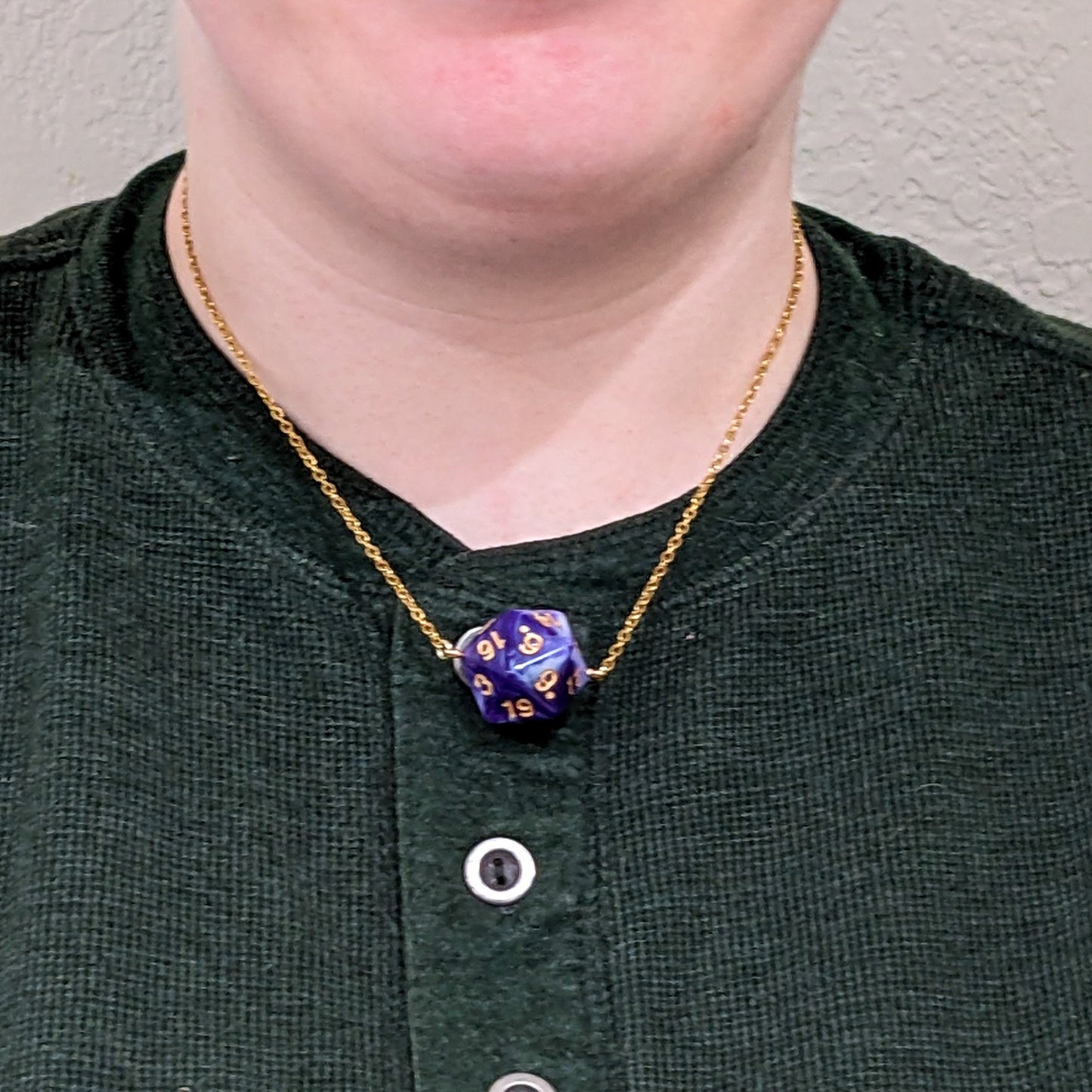 Colorful and Fun D20 Dice Necklace - DND Pendant