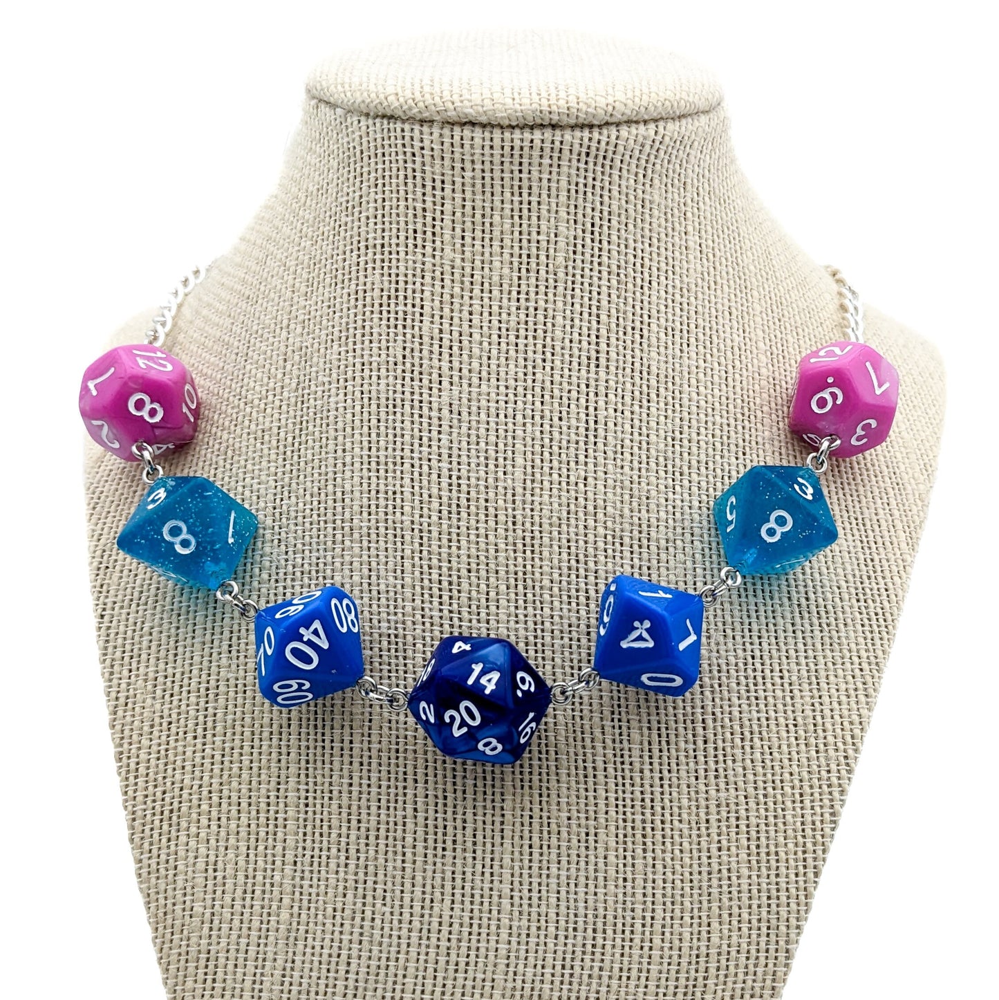 Transmasc Pride Flag Polyhedral Dice Necklace - Transmasculine Jewelry