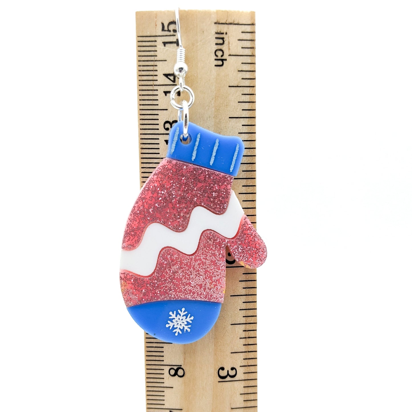 Transgender Pride Mitten Earrings - Trans Pride Flag Earrings - Laser Cut Acrylic Earrings