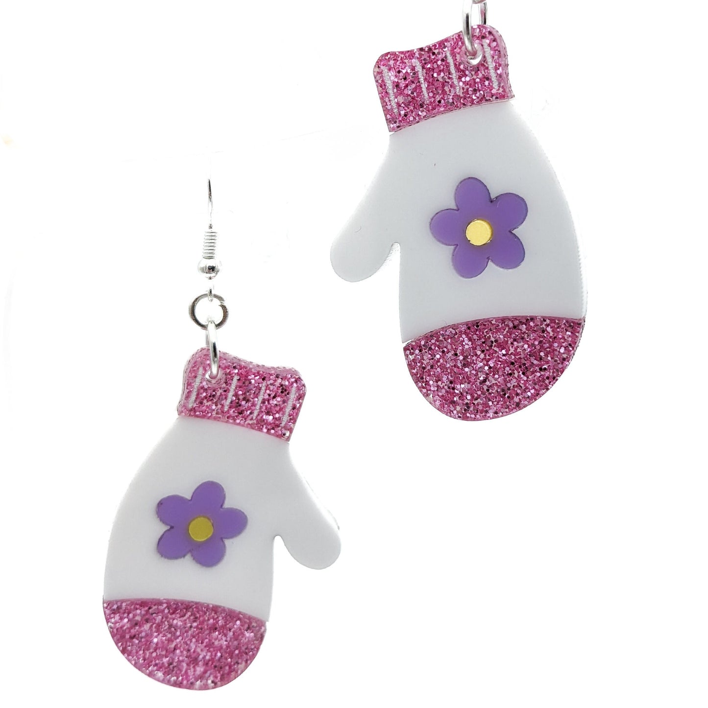 Sapphic Pride Mitten Earrings - Sapphic Pride Flag Earrings - Laser Cut Acrylic Earrings