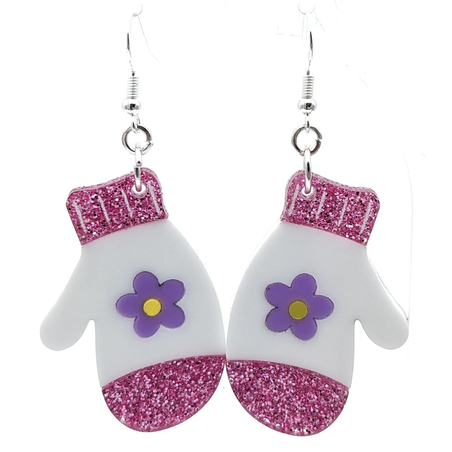 Sapphic Pride Mitten Earrings - Sapphic Pride Flag Earrings - Laser Cut Acrylic Earrings