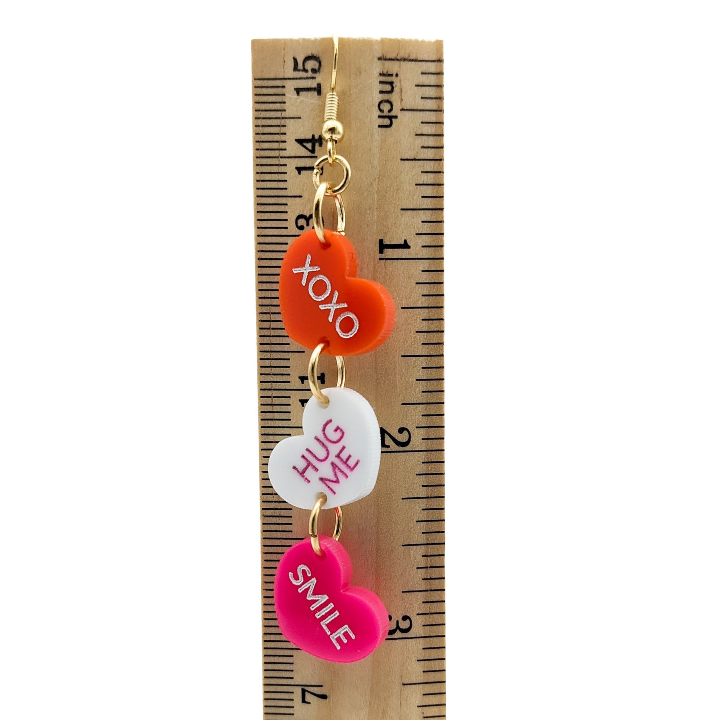 Lesbian Valentines Day Earrings - Conversation Heart Earrings - Subtle Pride - Girlfriend Gift - Laser Cut Acrylic