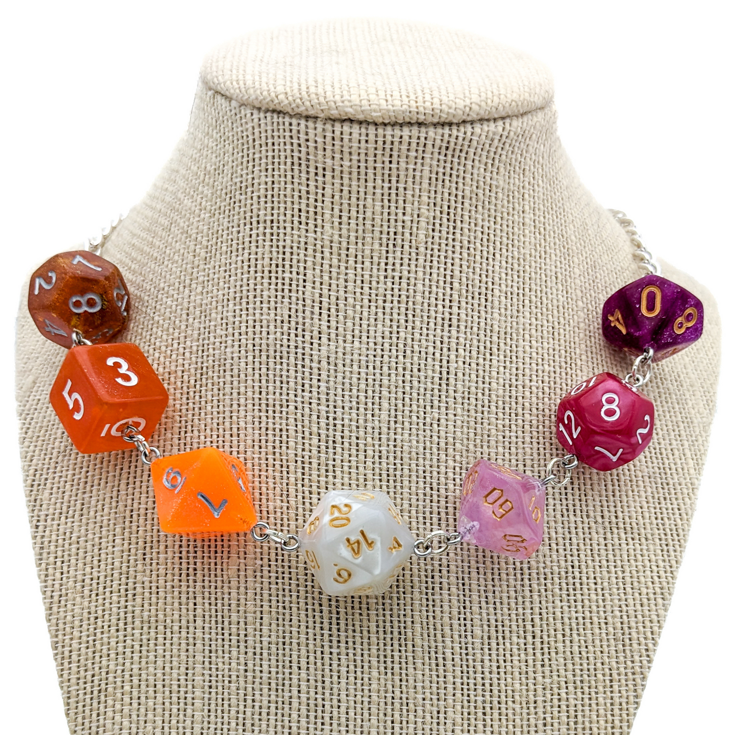 Lesbian Pride Dice Necklace