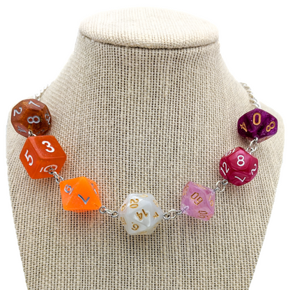 Lesbian Pride Dice Necklace