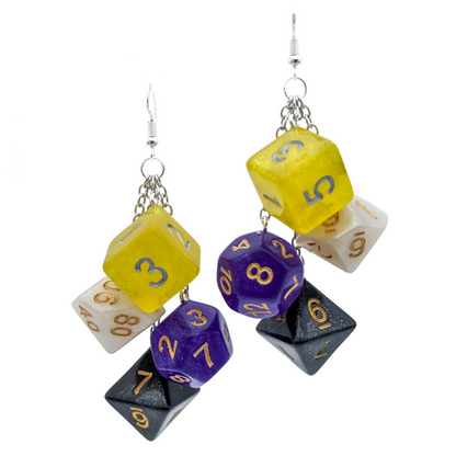 Nonbinary Pride Dice Earrings