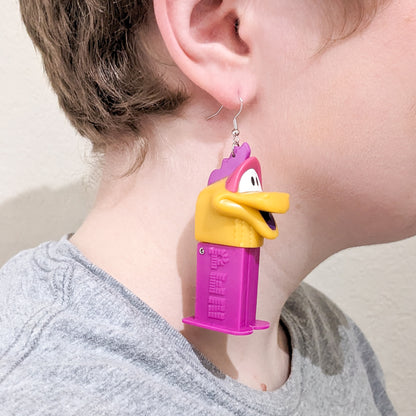 Functional Mini PEZ Earrings - Dinosaur PEZ Dispenser Minis - Cute Kidcore Nostalgia Earrings