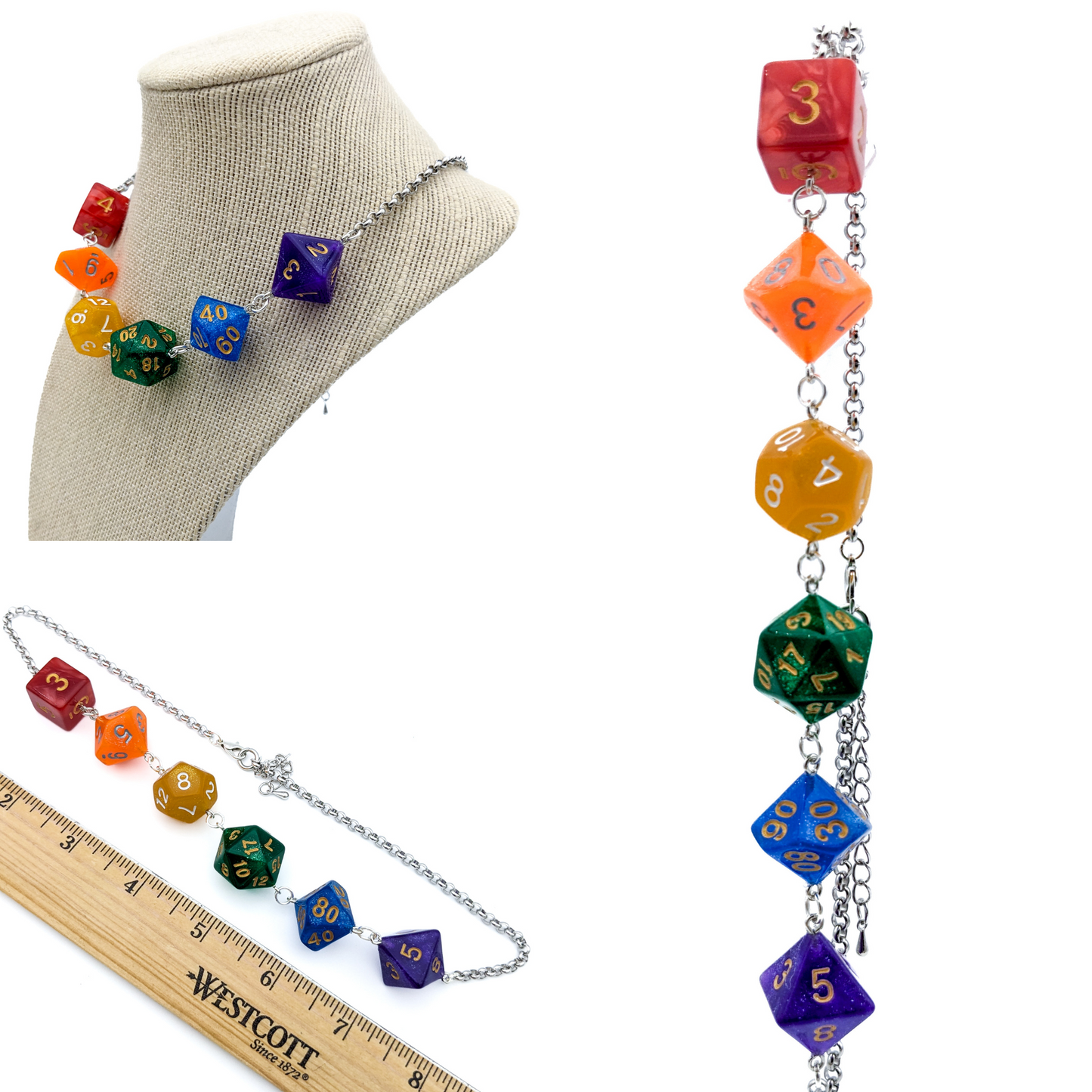 Rainbow Dice Necklace - Gay Pride