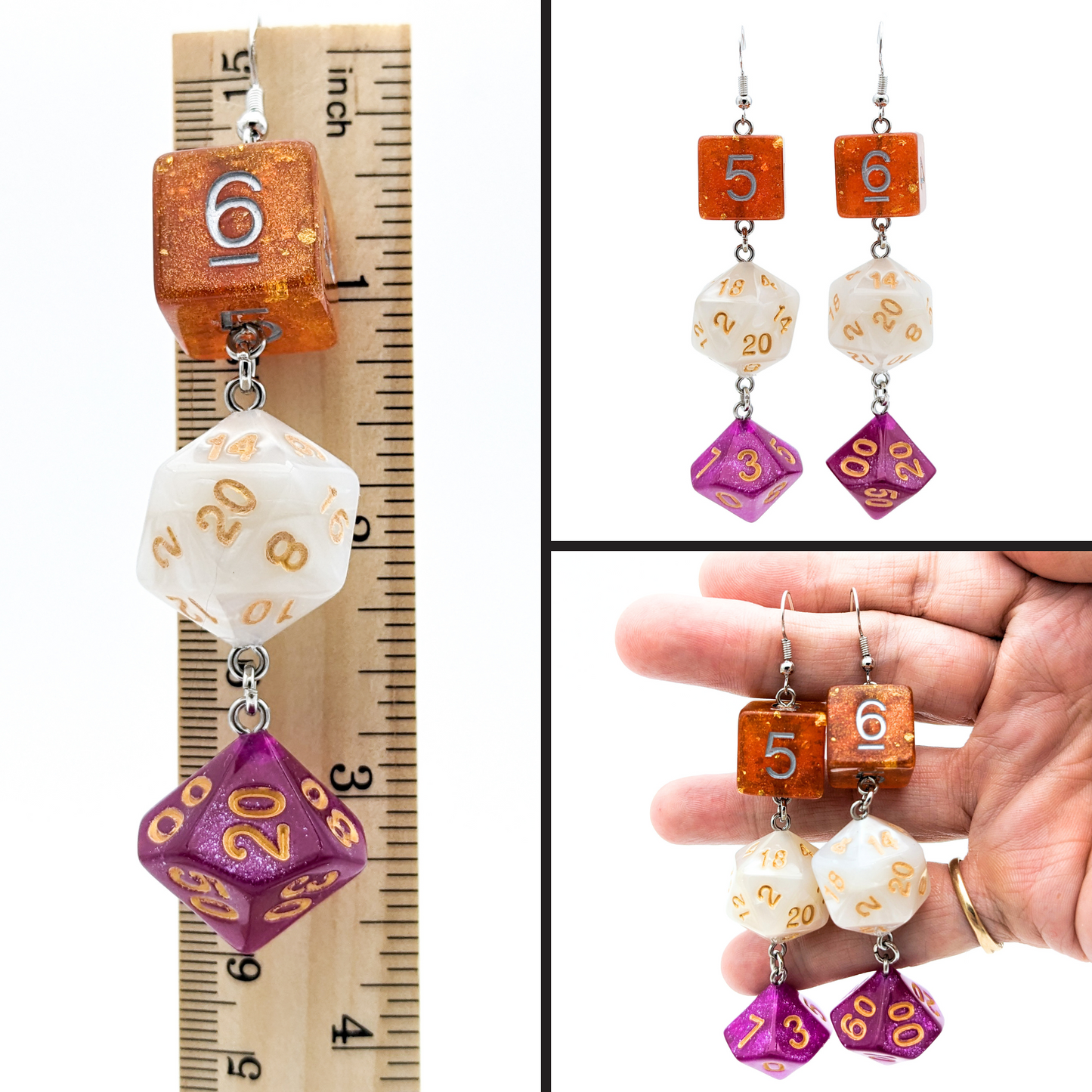 Lesbian Pride Dice Earrings