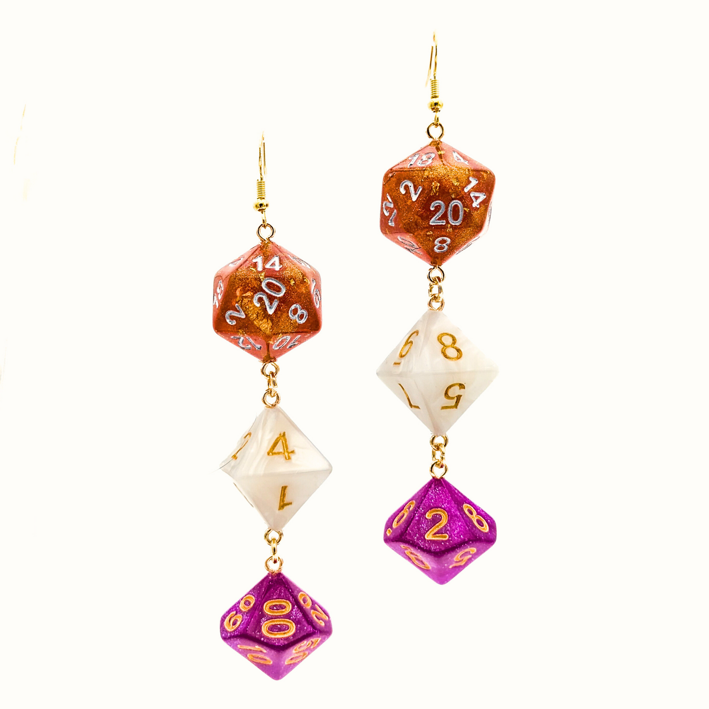 Lesbian Pride Dice Earrings