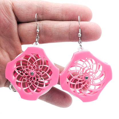 Functional Spinner Kinetic Earrings - Fidget Jewelry - Fun and Quirky Earrings - They Really Spin - Laser Cut