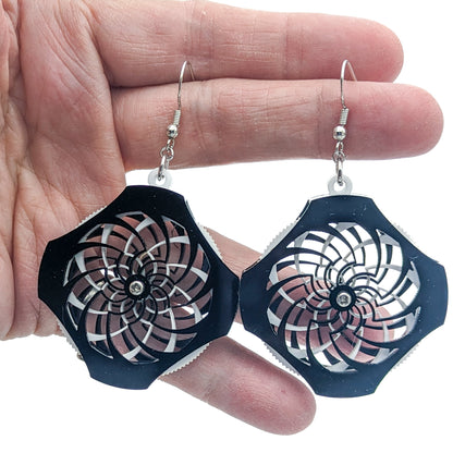 Functional Spinner Kinetic Earrings - Fidget Jewelry - Fun and Quirky Earrings - They Really Spin - Laser Cut