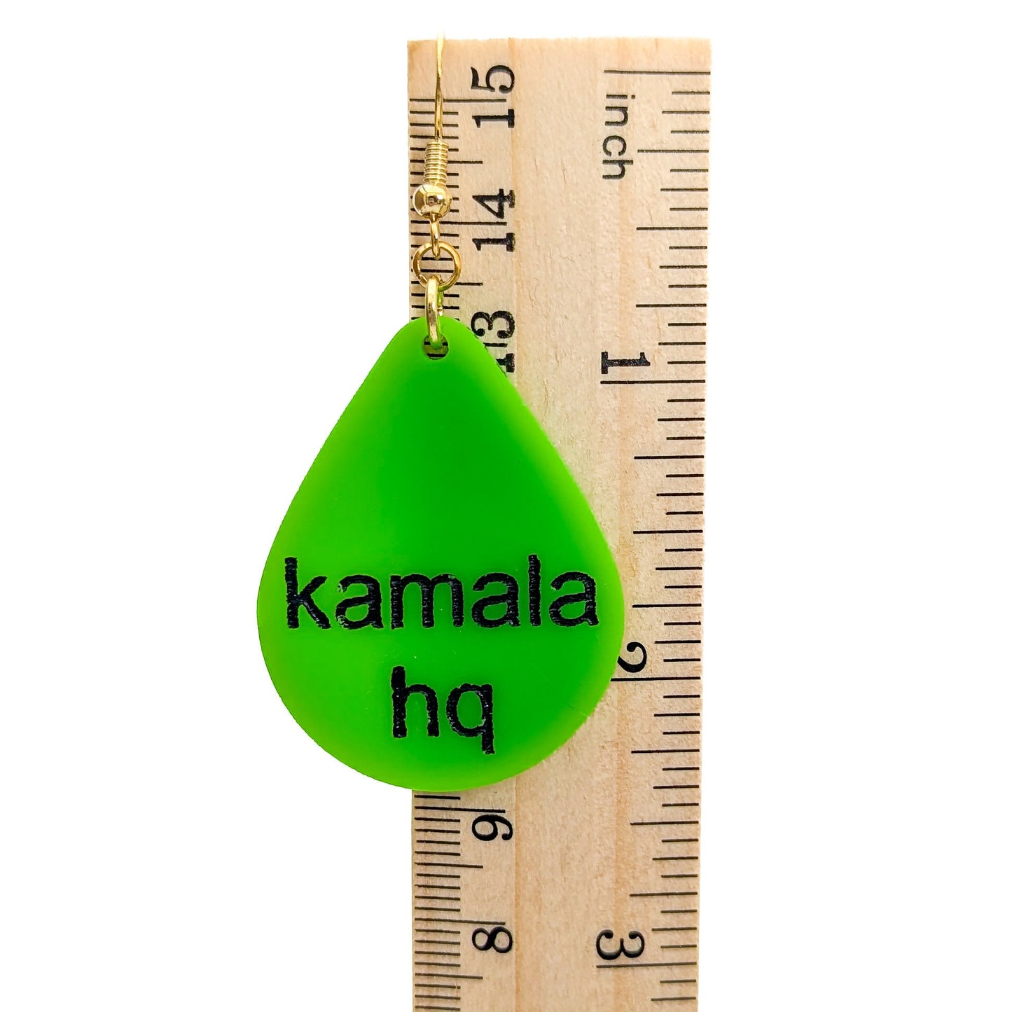 kamala hq Earrings - Kamala Harris - Neon Green Kamala for President Brat Meme Election Earrings - 2024 Laser Cut Acrylic