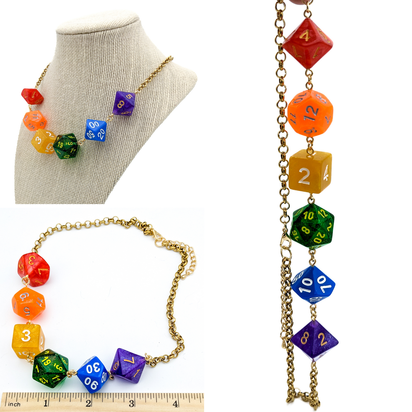 Rainbow Dice Necklace - Gay Pride