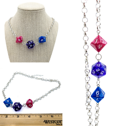 Bisexual Pride Dice Necklace