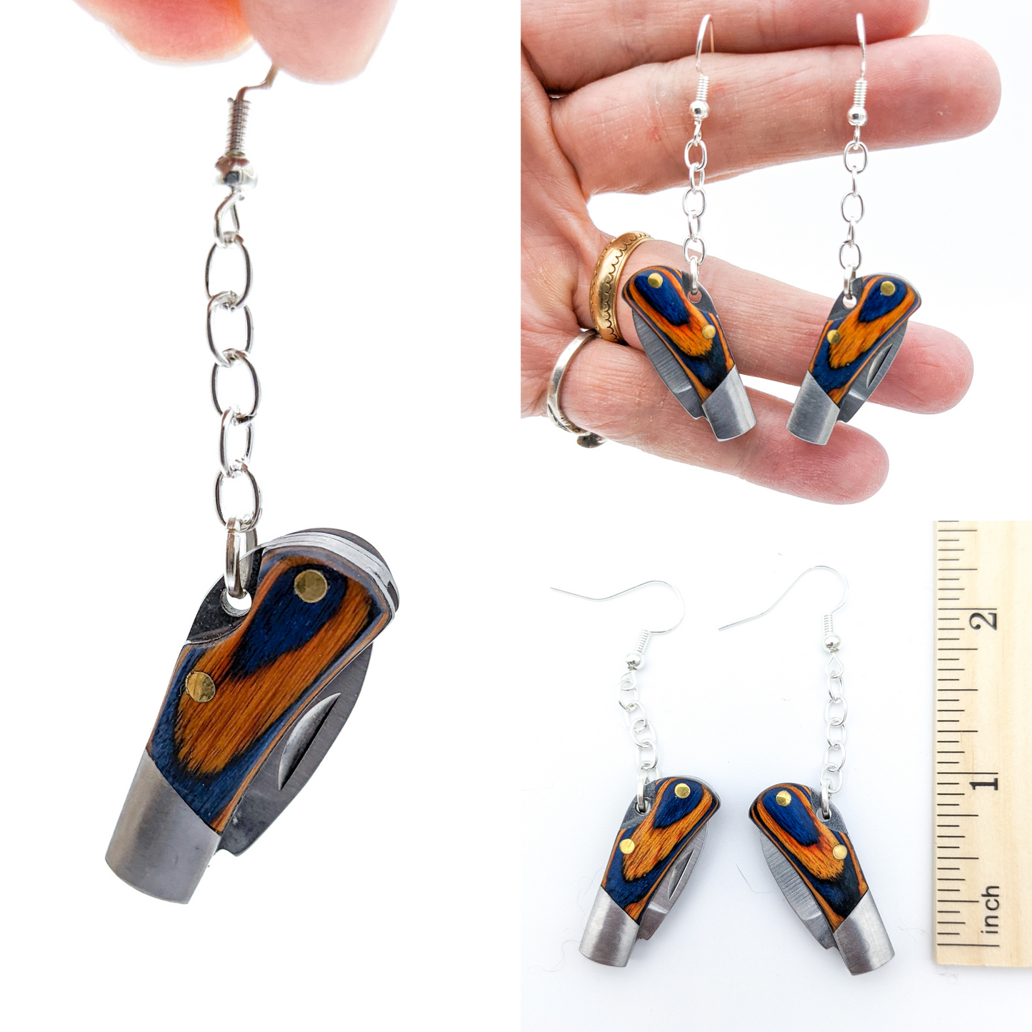 Functional Earrings with Pocketknife