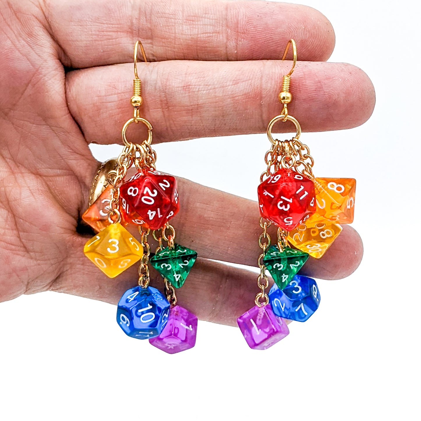 Rainbow Mini Dice Earrings - Gay Pride Dice