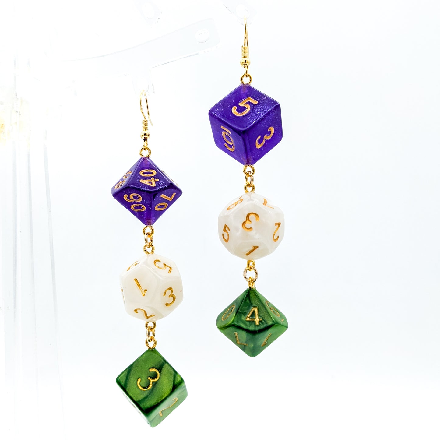 Genderqueer Pride Flag Dice Earrings