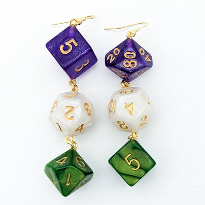 Genderqueer Pride Flag Dice Earrings