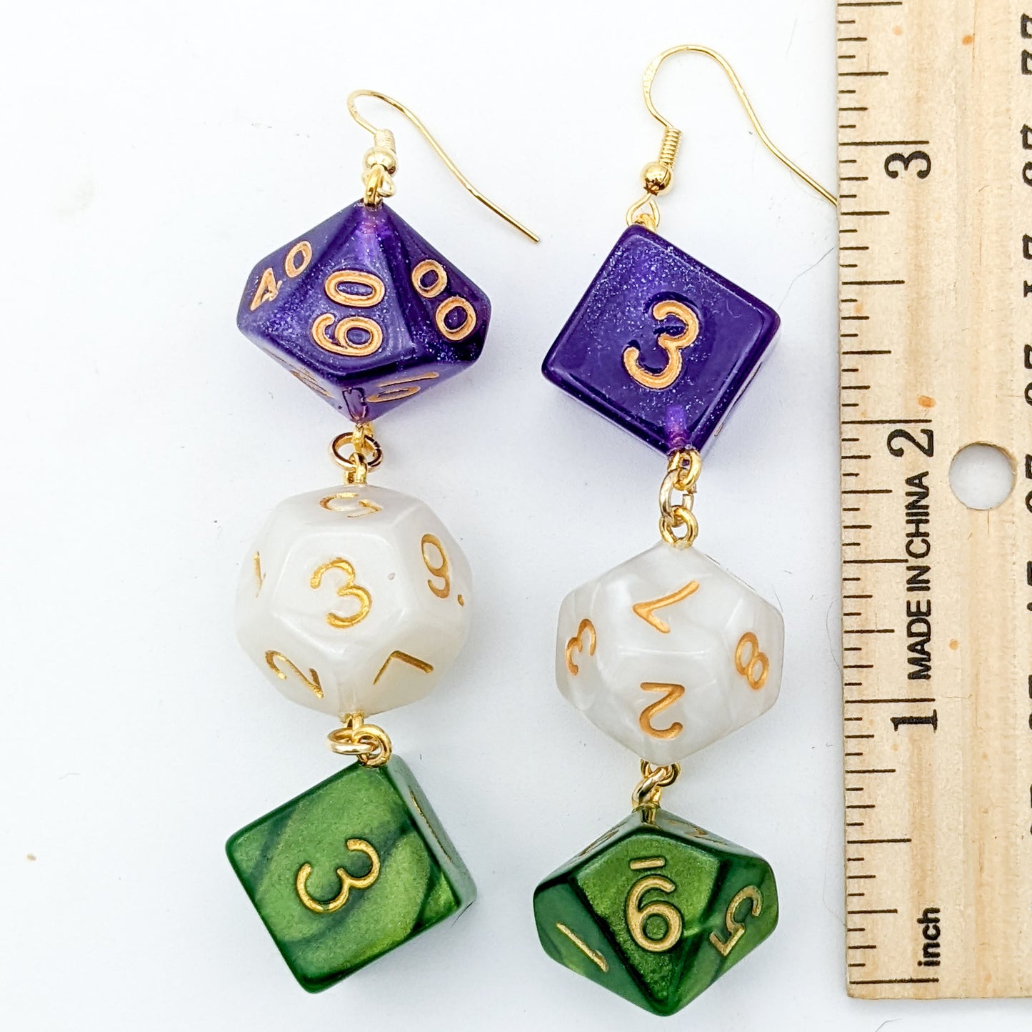 Genderqueer Pride Flag Dice Earrings