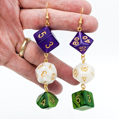 Genderqueer Pride Flag Dice Earrings