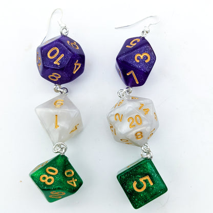 Genderqueer Pride Flag Dice Earrings