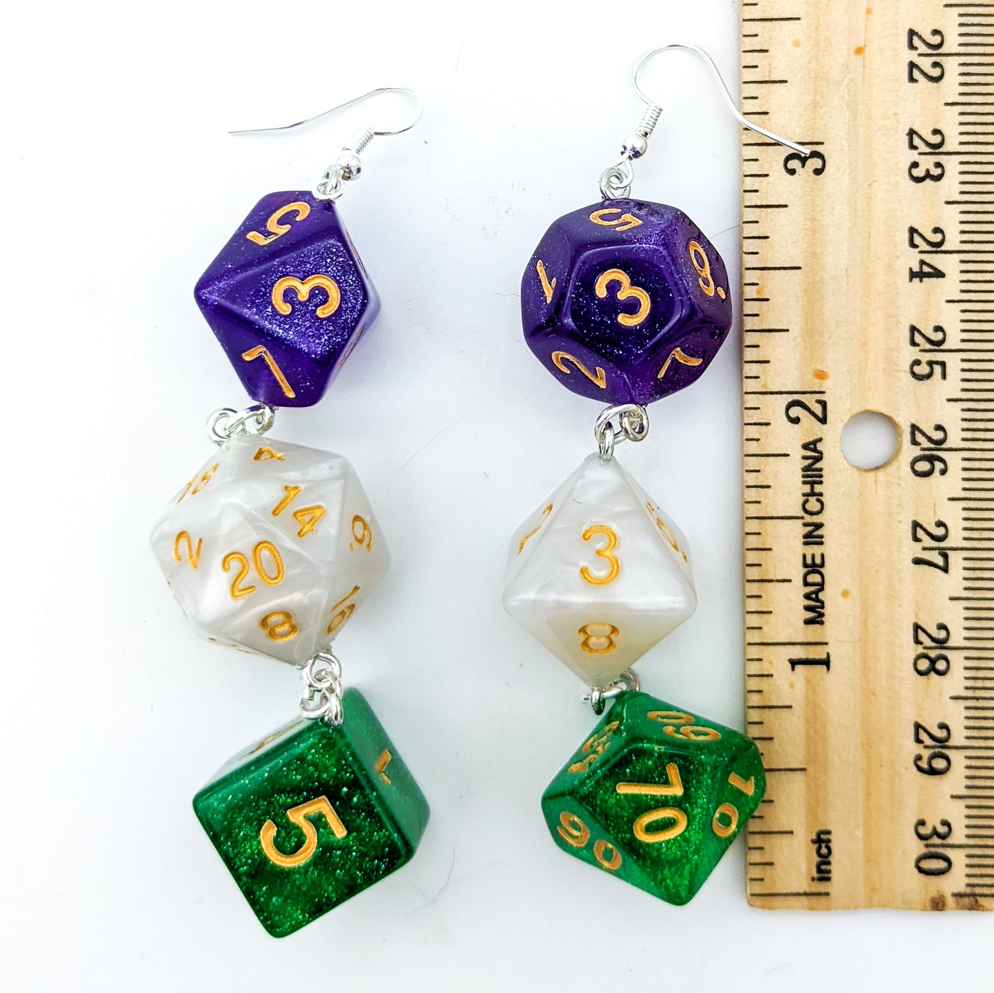 Genderqueer Pride Flag Dice Earrings