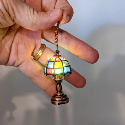 Functional Light Up Mini Tiffany Lamp Earrings