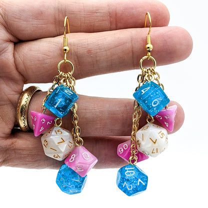 Mini Trans Pride Dice Earrings