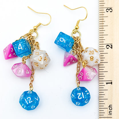 Mini Trans Pride Dice Earrings