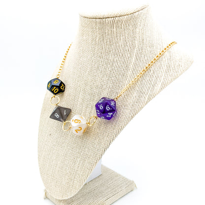 Asexual Pride Polyhedral Dice Necklace