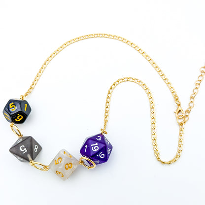 Asexual Pride Polyhedral Dice Necklace