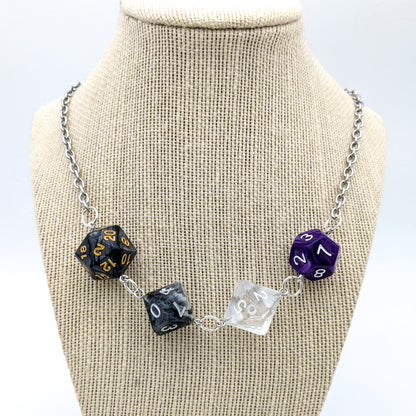 Asexual Pride Polyhedral Dice Necklace