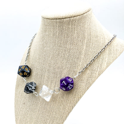 Asexual Pride Polyhedral Dice Necklace